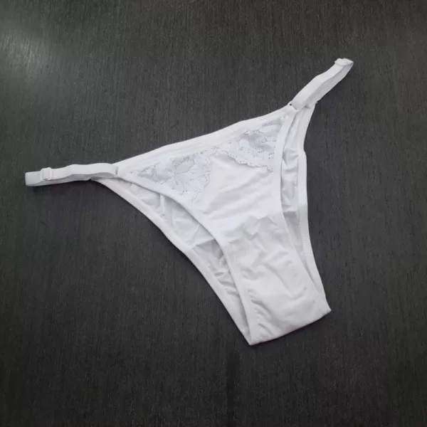 Tanga String em Microfibra e Renda com Lateral Regulável - Imagem 6