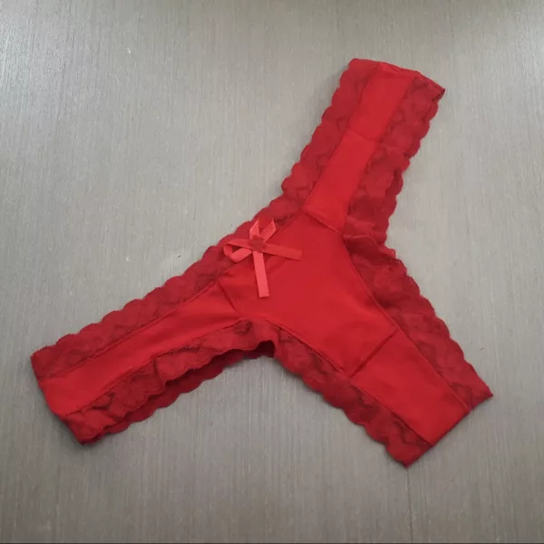 Calcinha Tanga com Elástico Rendado Revelação - Imagem 4