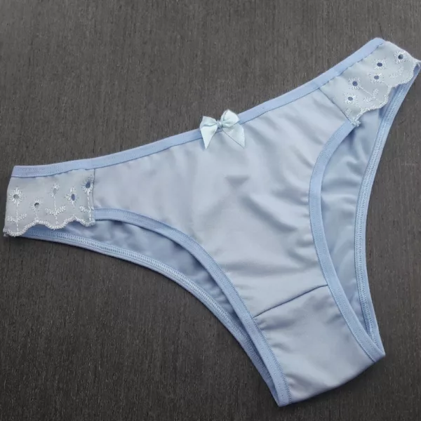 Calcinha Básica Tanga Lateral Bordado Inglês - Imagem 7