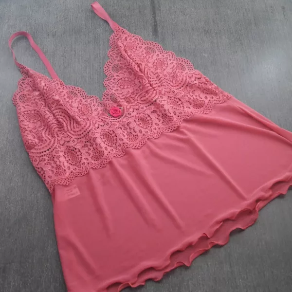 Baby Doll em Tule Liso Renda e Viés - Imagem 6