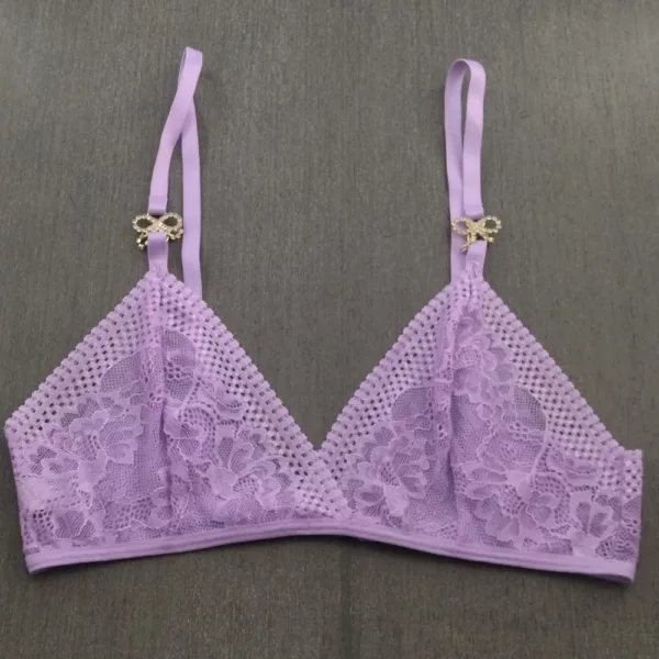 Conjunto sem Bojo em renda Laço Biju - Imagem 4