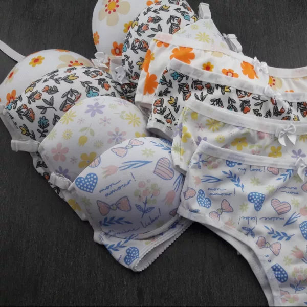 Conjunto com Bojo em Micro Estampada Calcinha Tradicional - Imagem 9