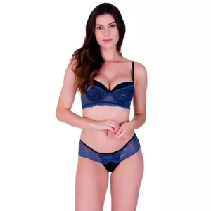 Conjunto com Bojo e Arco em Poliamida e Renda Felipa