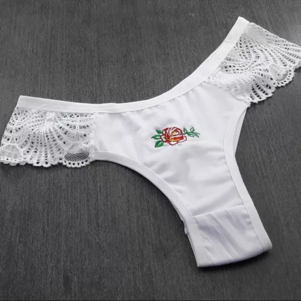 Conjunto sem Bojo com Bordado e Renda em Microfibra - Imagem 6
