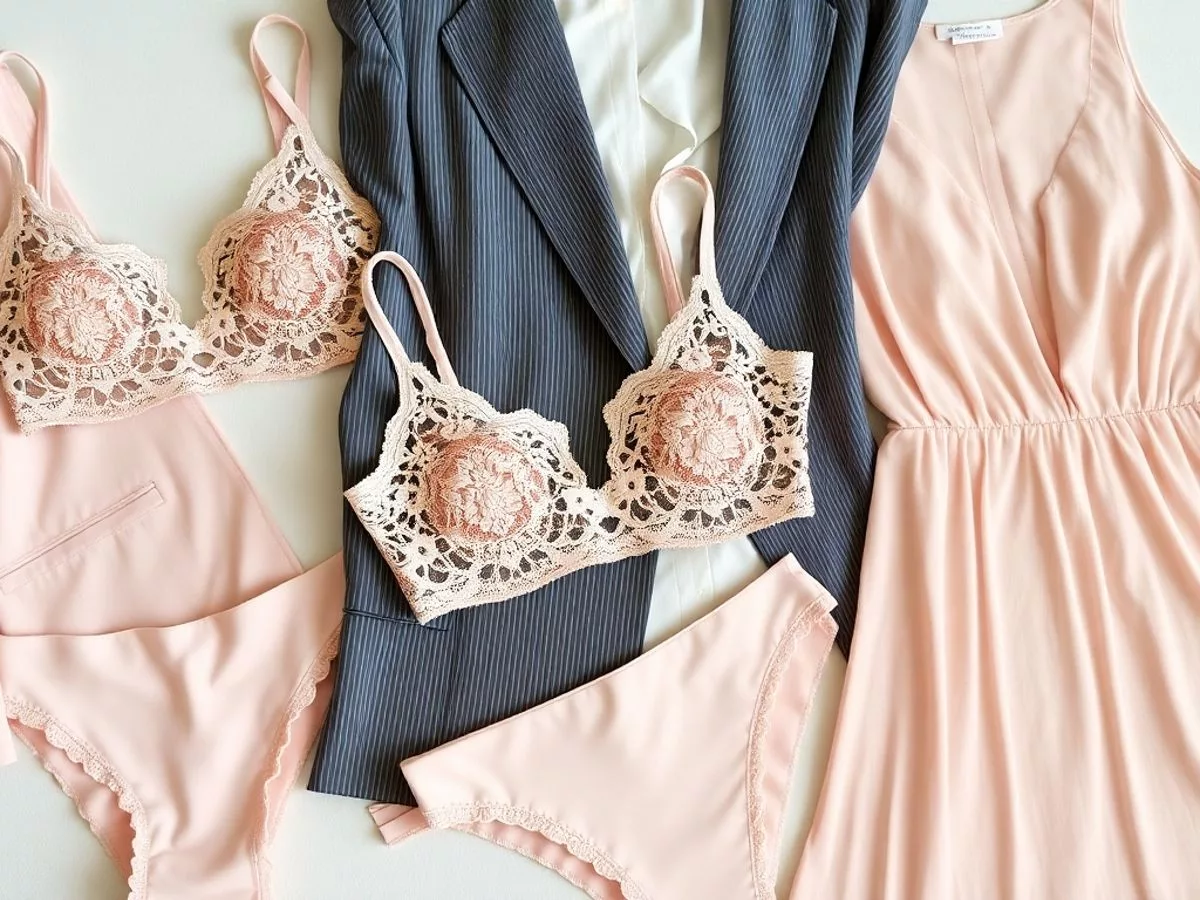 Dicas de Estilo Aprenda a Combinar sua Lingerie com sua Roupa Exterior para um Look Perfeito 1 Conjunto de lingerie e roupa exterior em harmonização.