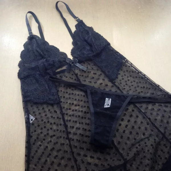 Camisola Sensuale com Renda e Tule LBR10077