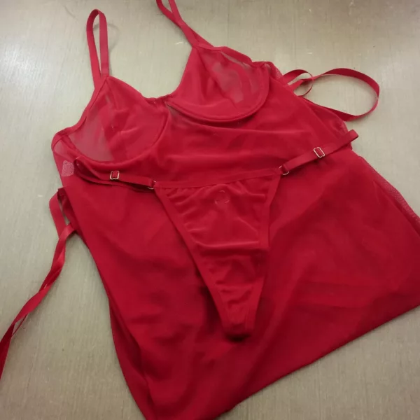 Camisola Sexy em Tule e Fita de Cetim LBR9958
