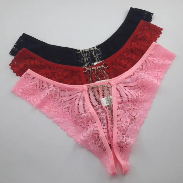 Calcinha Tanga em renda corte frontal Indiscreta - Imagem 3