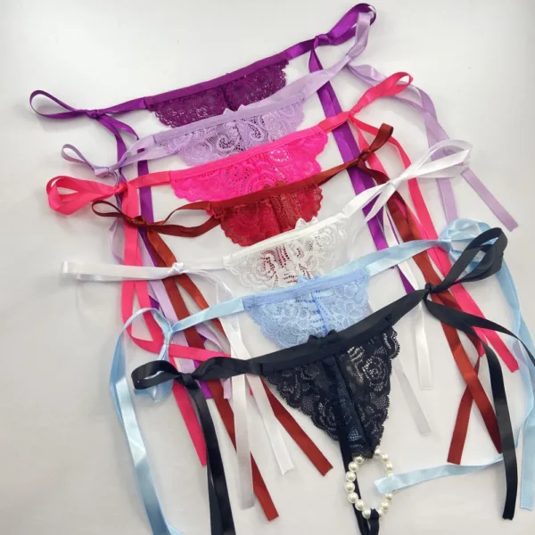 Calcinha Sensual Tailandesa em Renda e Fita - Imagem 7