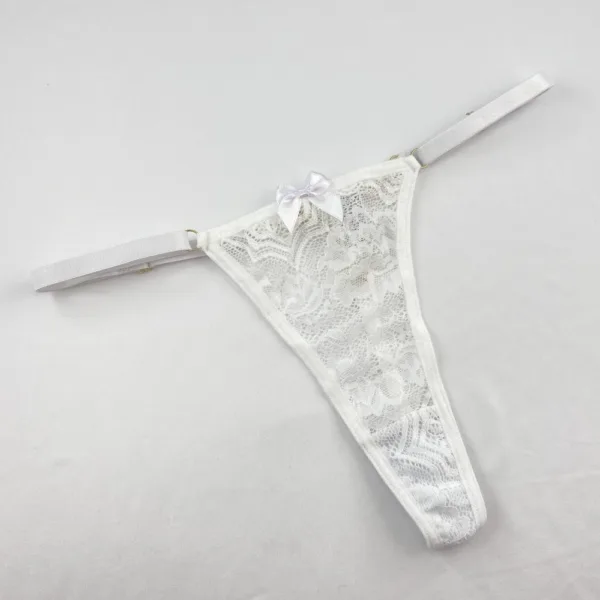Tanga Sensual em Renda Delicada Fio Pérola