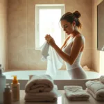 Pode Lavar Calcinhas no Banho? Mulher Lando a calcinha no Banho