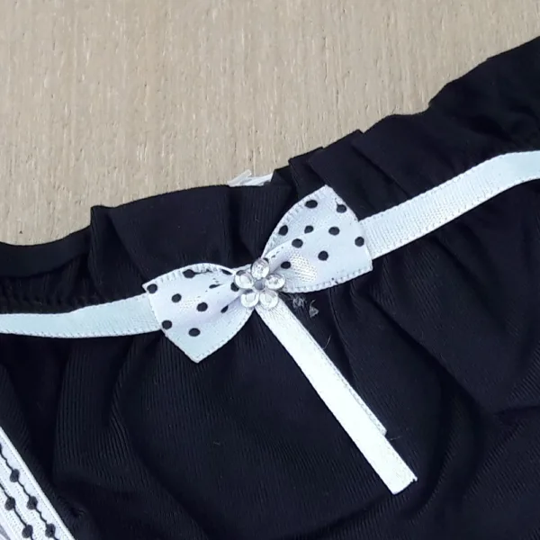 Tanga Fio com Laço Lateral e Viés de Poá Lyly