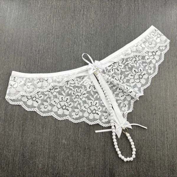Tanga Frontal Vazado Fio Dental Pérola